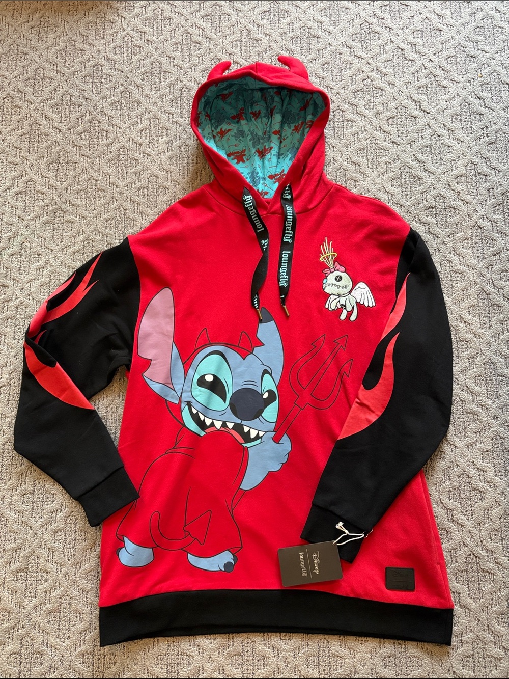 Disney Red & Black Stitch Devil Graphic Hoodie